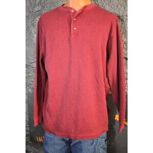 Route 66 Burgundy Thermal Henley Shirt – XL – Long Sleeve Waffle Knit – Vintage